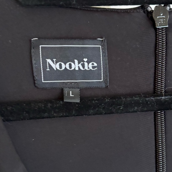 Nookie Selene Long Sleeve Tie Front Midi Dress, Black, Size Large - Picture 4 of 5